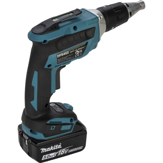 Makita Visseuse automatique à placo DFS452TJX2 18V LXT - 2 batteries 5,0 Ah + chargeur de vis en bande