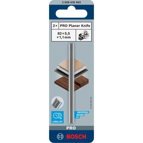 Bosch Lot de x2 Fers à Rabot 82mm en carbure 35° (2607000096)