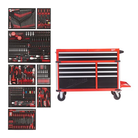 Milwaukee Servante d'atelier équipée 117cm avec 501 Outils (4932502079)