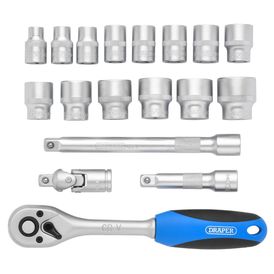 Draper D16359 Coffret de douilles 3/8" 18pcs