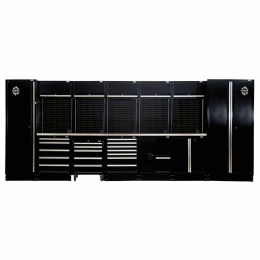 Bunker Ensemble modulaire d'atelier 25 éléments avec évier et plan de travail inox 4915mm