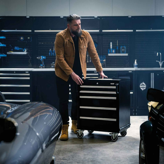 Bunker Ensemble modulaire d'atelier 25 éléments avec évier et plan de travail inox 4915mm