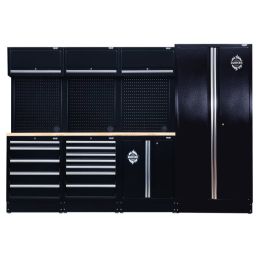 Bunker Ensemble modulaire 61cm d'atelier 15 éléments avec plan de travail bois 2960mm