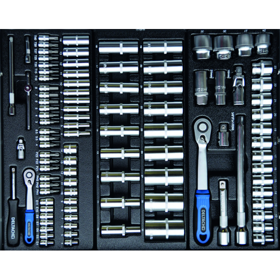 Deltach Servante d'atelier D2-COMPACT, 3 tiroirs remplis, 145pcs (524100)