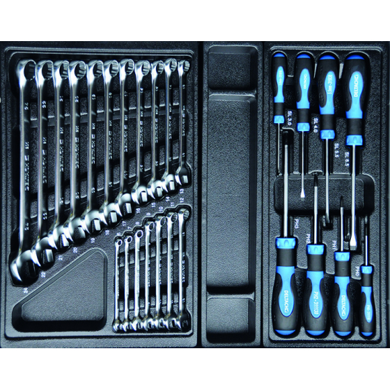 Deltach Servante d'atelier D2-COMPACT, 3 tiroirs remplis, 145pcs (524100)