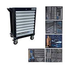 Deltach Servante d'atelier D2-COMPACT, 5 tiroirs remplis, 214pcs (524150)
