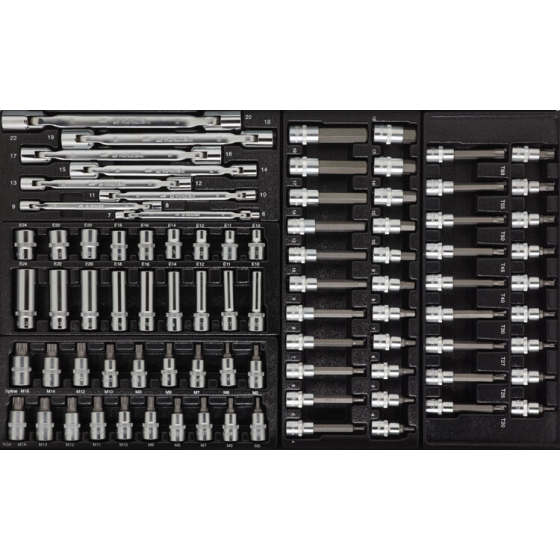 Deltach Servante d'atelier D2-XL, 5 tiroirs remplis, 350pcs avec accessoires (525152)