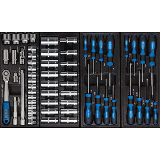 Deltach Servante d'atelier D2-XL, 5 tiroirs remplis, 350pcs avec accessoires (525152)