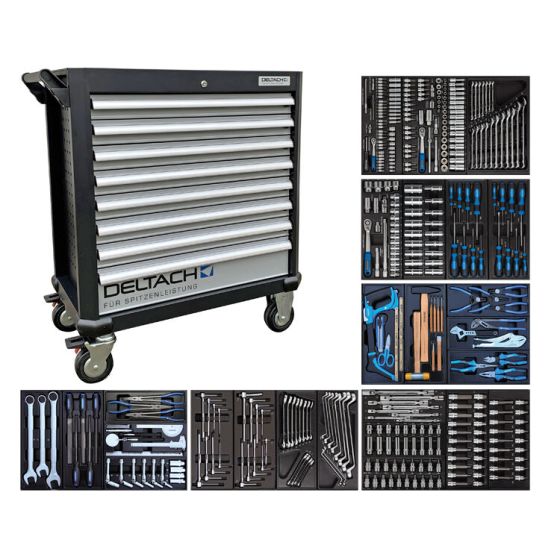 Deltach Servante d'atelier D2-XL, 6 tiroirs remplis, 378pcs (525160)