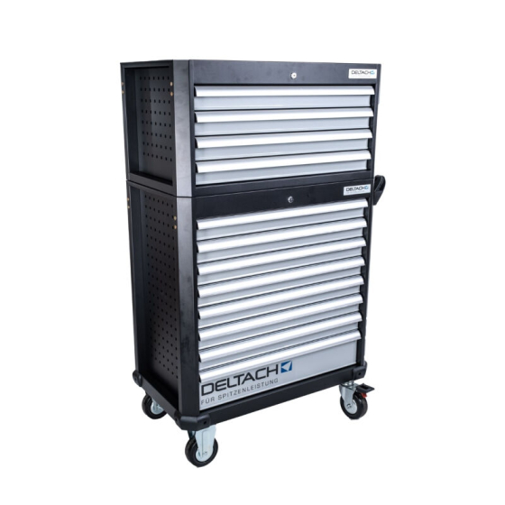Deltach Servante d'atelier D2-XL avec Top-box, 5 tiroirs mousse remplis, 350pcs (525254)