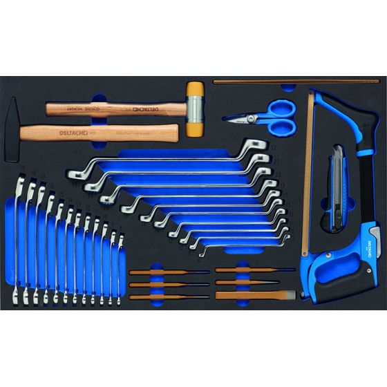 Deltach Servante d'atelier D2-XL avec Top-box, 6 tiroirs mousse remplis, 378pcs (525260)