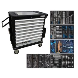 Deltach Servante d'atelier D2-XL, 5 tiroirs remplis, 350pcs avec accessoires (525152)