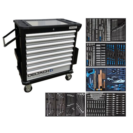 Deltach Servante d'atelier D2-XL, 5 tiroirs remplis, 350pcs avec accessoires (525152)