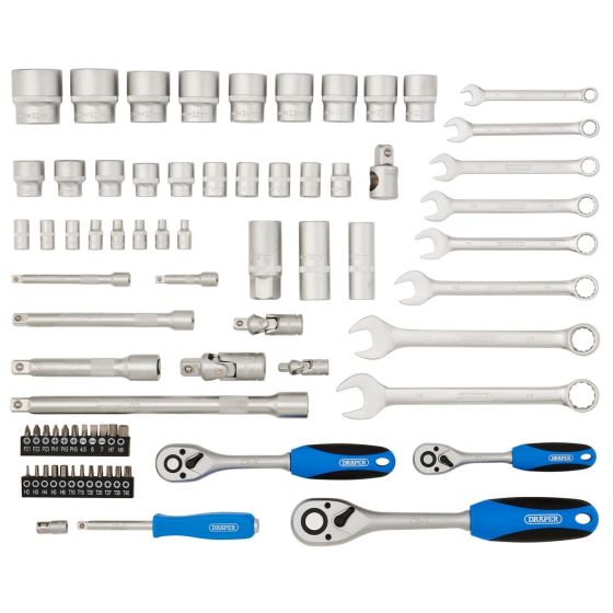 Draper D16364 Coffret à outils 1/4"+3/8"+1/2", 75pcs