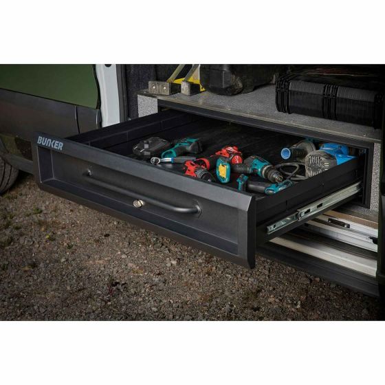 Bunker S2 Tiroir de rangement plat Noir pour van & utilitaire 29721