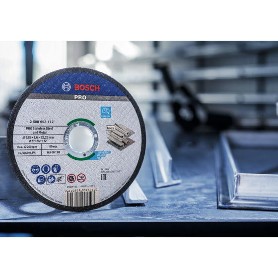 Bosch x10 Disques à tronçonner droits métal & Inox ø125x1.6mm (2608619050)