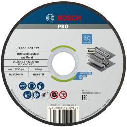 Bosch x10 Disques à tronçonner droits métal & Inox ø125x1.6mm (2608619050)