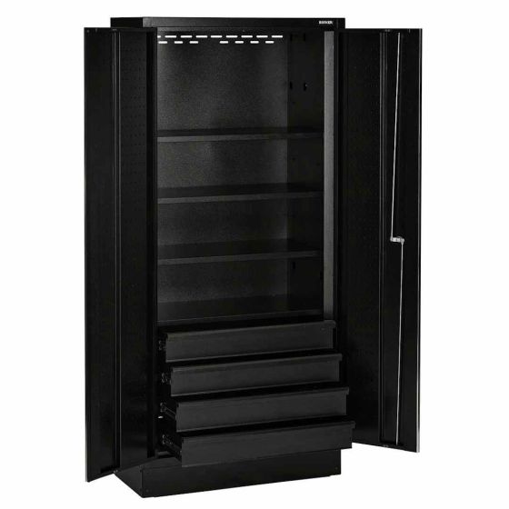 Bunker Armoire haute 2 portes d'atelier modulaire 4 tiroirs et 4 étagères 46cm (D28088)