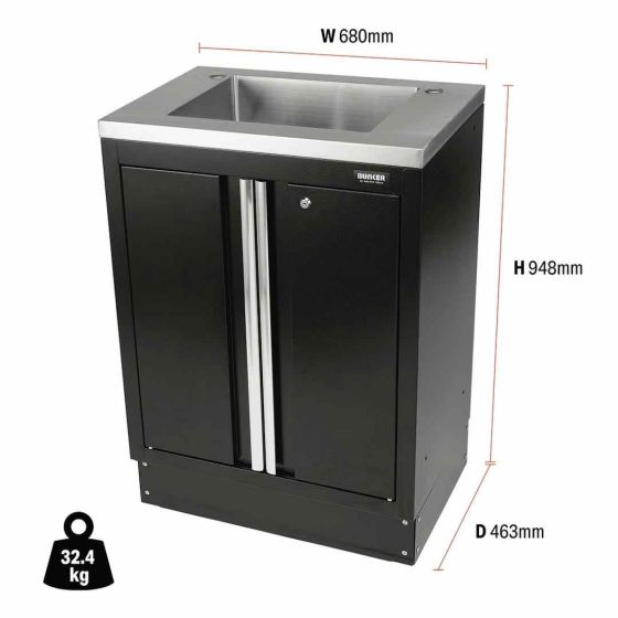 Bunker Armoire basse modulaire avec évier 68cm (D31034)