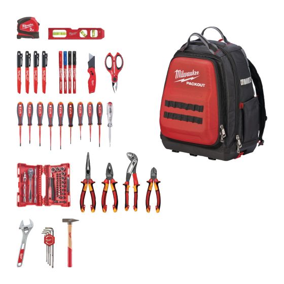 Milwaukee Sac à dos Packoutpour électricien avec 76 outils (4932498407)