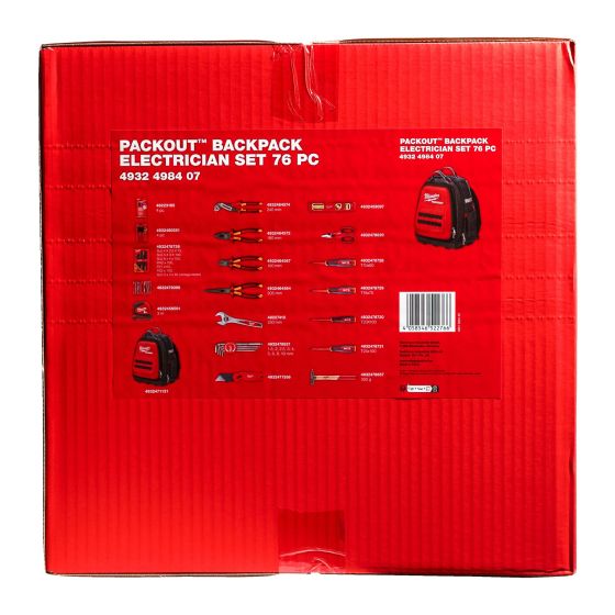 Milwaukee Sac à dos Packoutpour électricien avec 76 outils (4932498407)