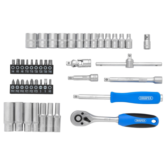 Draper D16365 Jeu de douilles métriques 1/4" avec coffret métal (45pcs)
