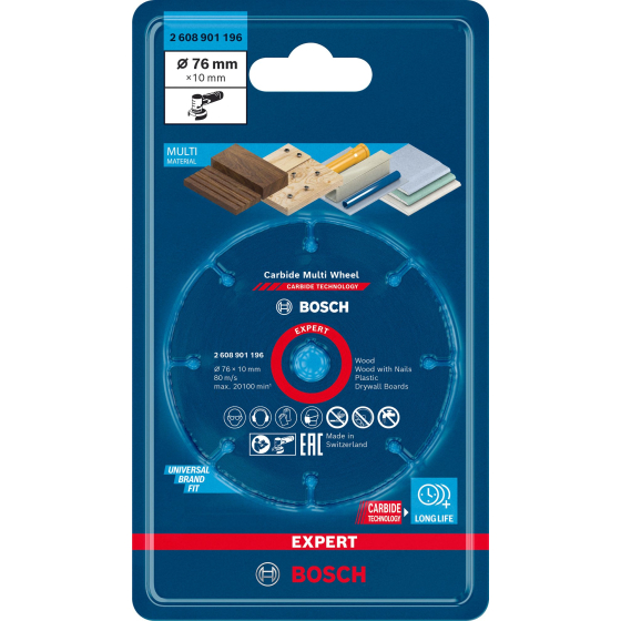 Bosch Disque à tronçonner EXPERT Carbide Multi Wheel ø76mm (2608901196)