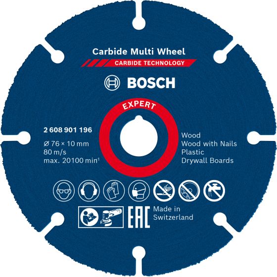 Bosch Disque à tronçonner EXPERT Carbide Multi Wheel ø76mm (2608901196)
