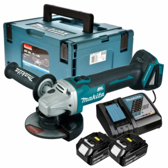 Makita DGA504RMJ Meuleuse d'angle Ø125mm 18V Li-Ion 2x4.0Ah + Mak-Pac