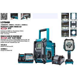 Makita Pack XGT 40V lampe LED + radio + batterie 2Ah + chargeur (LOT0480)
