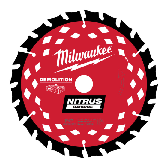 Milwaukee Lame de scie circulaire Nitrus Carbide ø165 x 20 x 1,6 ATB 24 (4932502172)