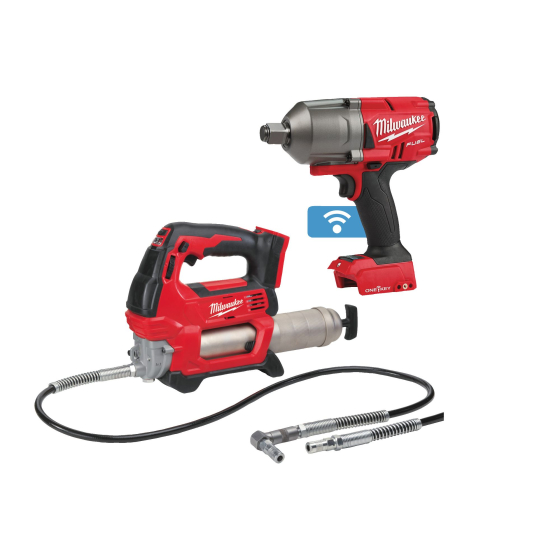 Milwaukee M18 ONEPP2Y-0X Pack Boulonneuse 3/4" M18 ONEFHIWF34-0X + Pompe à graisse M18 GG-0 (4933499415)