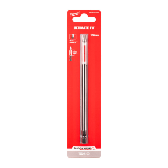 Milwaukee Embout Torx 25 de Vissage Shockwave 150mm (4932500392)