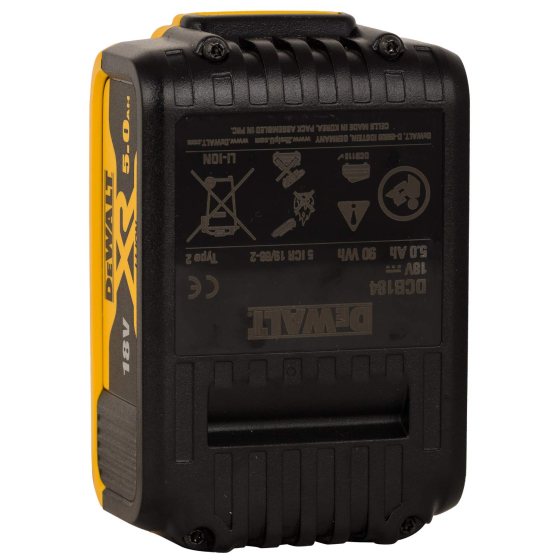 Dewalt DCB184P10-XJ Lot de 10 Batteries 18V 5.0Ah XR Li-ion avec témoin de charge LED
