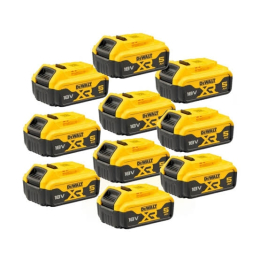 Dewalt DCB184P10-XJ Lot de 10 Batteries 18V 5.0Ah XR Li-ion avec témoin de charge LED