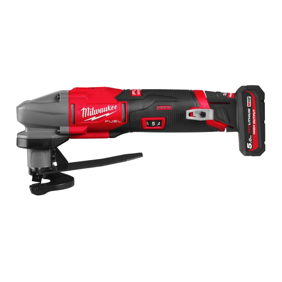 Milwaukee M12 FMS16-522B cisaille à tôle FUEL avec batteries HIGH OUTPUT 5 Ah et 2,5 Ah