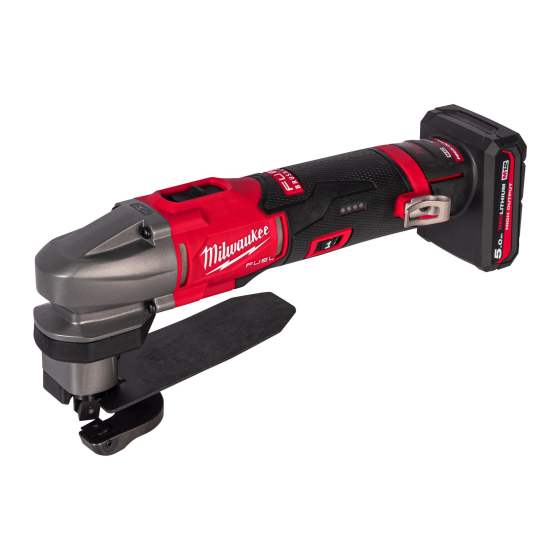 Milwaukee M12 FMS16-522B cisaille à tôle FUEL avec batteries HIGH OUTPUT 5 Ah et 2,5 Ah