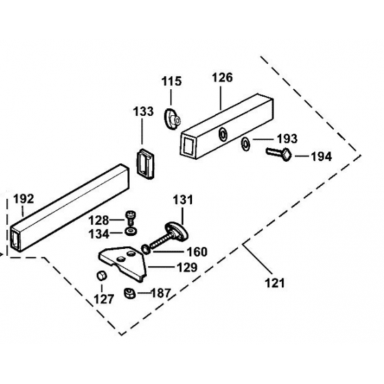 Dewalt 861982-00 Sous Ensemble Guide de Coupe DW711, DW710, EMTS711 Dewalt 861982-00 Sous Ensemble Guide de Coupe DW711, DW710, EMTS711