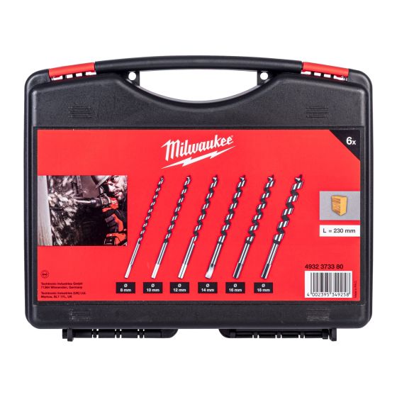 Milwaukee Set de 8 mèches longues ⌀8/10/12/14/16/18 à emmanchement hexagonal (4932373380)