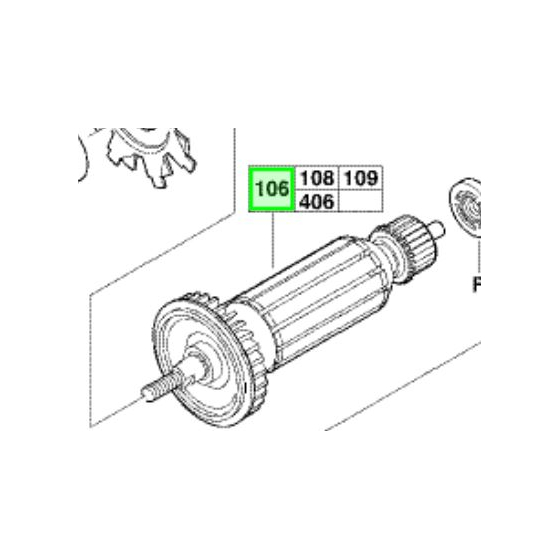 AEG Induit pour meuleuse WS6-115 & WS6-125 (4931393428)