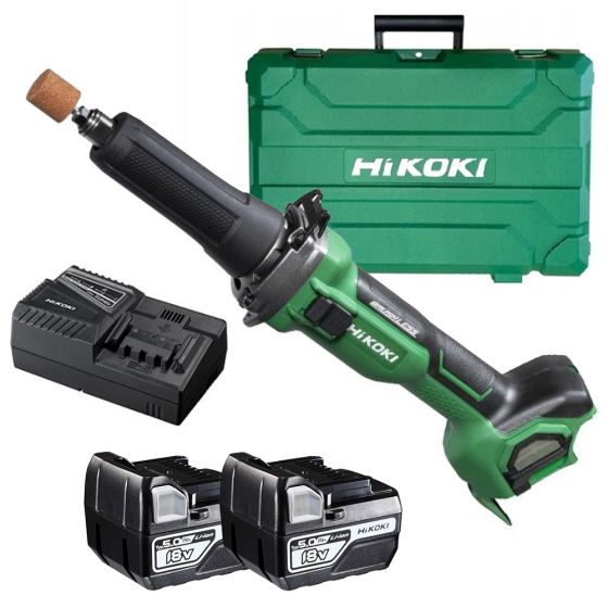 Hikoki GP18DBWGZ Meuleuse droite sans fil 18V ø6mm 2x5.0Ah avec coffret