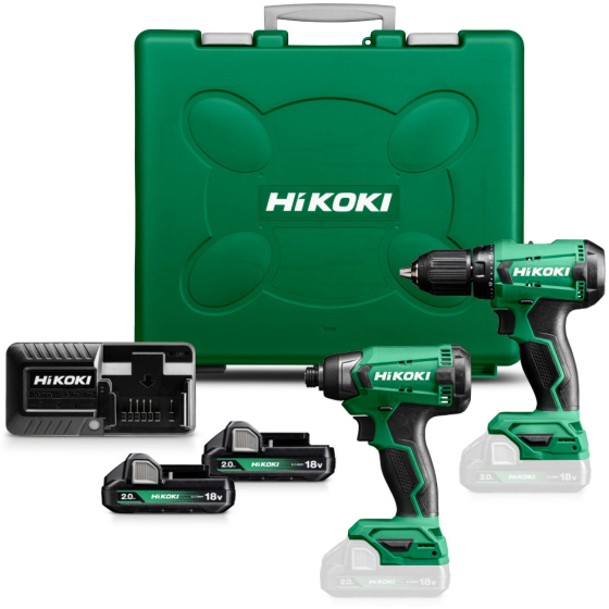 Hikoki KC18DAWAZ Pack 2 machines perceuse DS18DA & visseuse WH18DA 18V 2x2.0 Ah