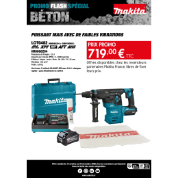 Makita LOT0482 Pack Perforateur SDS-Plus XGT 40V Max HR008GZ avec Batterie 4Ah BL4040F  et Chargeur