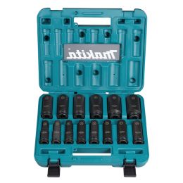Makita E-16586 Coffret de 14 douilles longues Impact BLACK
