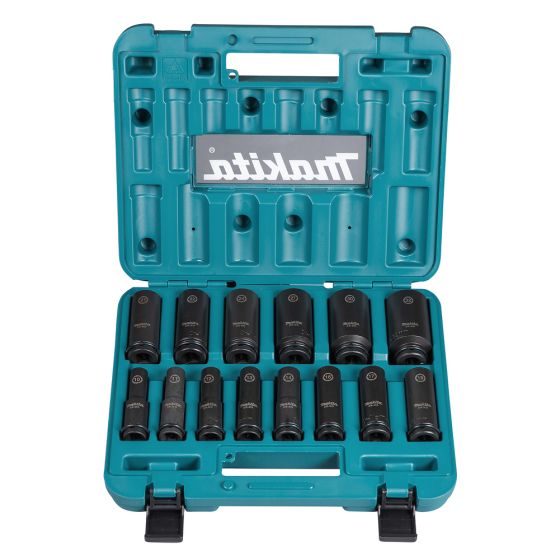 Makita E-16586 Coffret de 14 douilles longues Impact BLACK