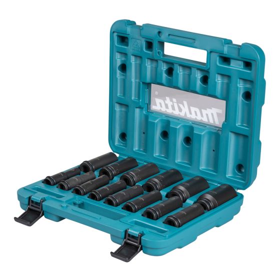 Makita E-16586 Coffret de 14 douilles longues Impact BLACK