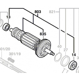 Bosch 1604010A90 Induit Meuleuse 230V