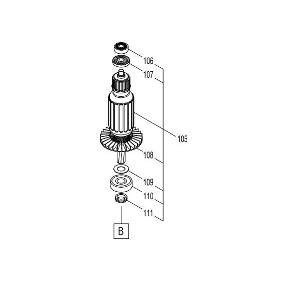 Makita 517914-1 Induit Marteau-Piqueur HM1802, HM1812