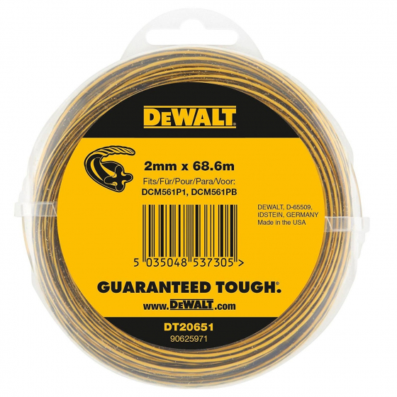 Dewalt DT20652 Bobine de Fil coupe-bordure 2.5mmx68m Dewalt DT20652 Bobine de Fil coupe-bordure 2.5mmx68m