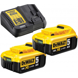 Dewalt DCB115P2-QW Pack de 2 Batteries 18V 5.0Ah XR Li-ion + Chargeur DCB115